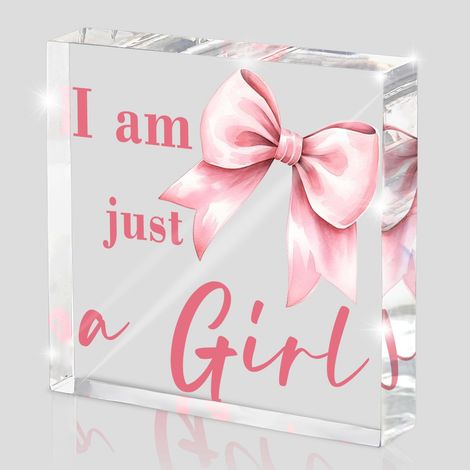 Panneau en acrylique à ruban rose préppy, décoration de bureau de dortoir de fille, décoration de chambre préppy mignonne, cadeau de sororité universitaire, 10 cm (1/5)