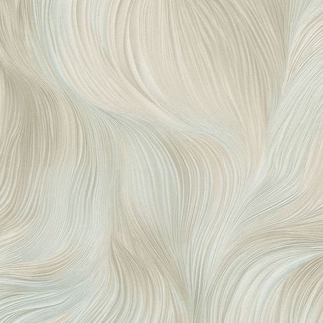 Vliestapete - Fashion for Walls 5 - Türkis Creme Beige Streifen Wellen GMK Erismann - 1052218 (1/5)