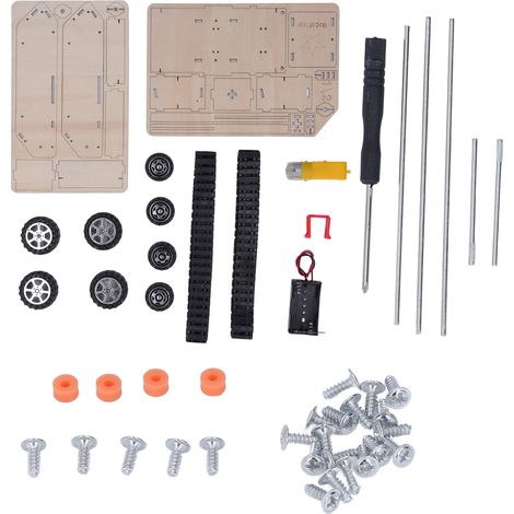 Kit de construction de tank en hêtre pour enfants - Jouet éducatif DIY de science expérimentale, bloc de puzzle pour apprentissage (1/5)