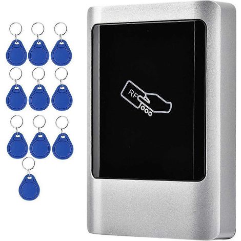 Système de gestion et de contrôle d'accès extérieur avec lecteur de cartes étanche - pratique, stable et équipé de 10 cartes d'accès.