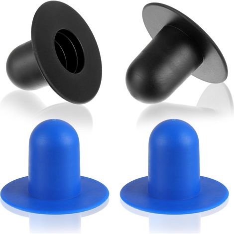 Lot de 4 Bouchons de Piscine,Bouchons de Remplacement de Piscine, Bouchons de Trou de Filtre de Pompe de Filtration, adaptés Intex et Bestway (2 Noirs + 2 Bleus) (1/5)