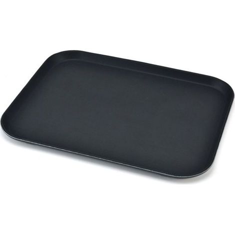 Plateau - JUANIO - Rectangulaire 36x46 cm - Antidérapant - Noir - Lavable et robuste