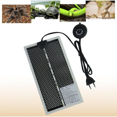 Coussin Chauffant Terrarium, Tapis Chauffant Reptile Réglable avec 7 Boutons de Réglage de la Température pour Tortue Serpents Lézards Geckos Araignées, Chauffage pour Reptiles (7W: 28x15CM) (1/5)