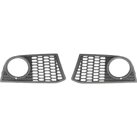 Pour BMW Série 5 (F10/F11) 2010-2017 : Grille de pare-chocs avant gauche et droite, cadre de feu antibrouillard, références 51117906197 et 51117906198 (1/5)