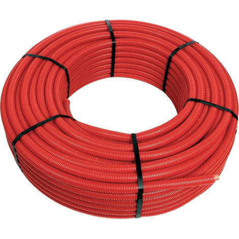 Tube PER pré-gainé Rouge Ø25 x 2,3 - 50 mètres - Blansol Barbi