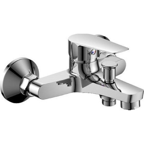 TRADE SHOP - Rubinetto Miscelatore Gruppo Vasca Da Bagno Cromato Con Attacco Doccia Cube87119 - (1/2)