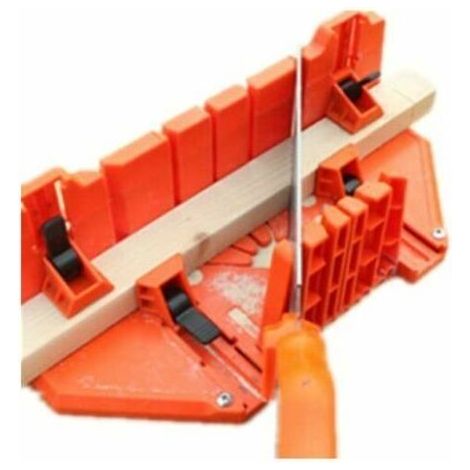 Boîte à Onglets en Plastique, Boite à Coupe pour Onglets avec Compartiment de Scie Boîte de Scie à Onglets Outil de Coupe pour Angle de Coupe 0° 22.5° 45° 90° Conçu, pour les Travaux Archit (1/5)