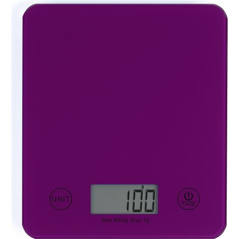 Balance de cuisine électronique  Coloris violette DOM351VI - Capacité 5 kg - ml ou g DOM351VI (1/4)