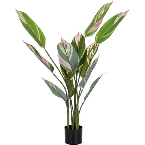 Planta verde artificial decorativa con 12 hojas verde 65x65x120