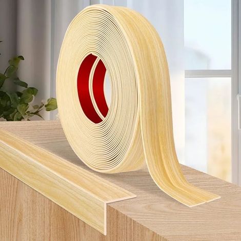 Moulure murale adhésive, plinthe souple, cornière PVC décorative, baguette finition protection angl - Grain de bois original 40mm×3m (1/5)