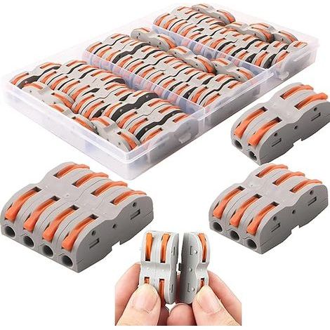 CESFONJER Automatic Connecting Terminals, Quick Cable Wire Connector, Lever Nut Connector, Assortment of Conductors Compact Wire Connectors SPL-1 (42 Pieces) (1/5)