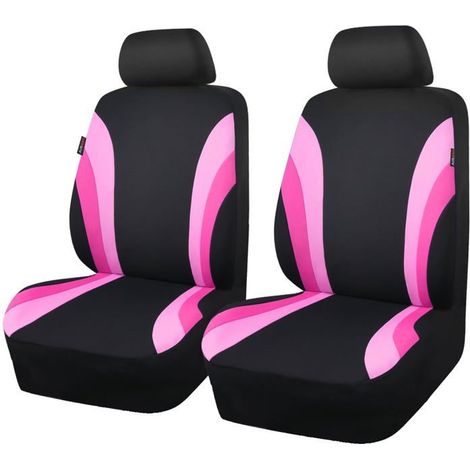 Housses de sièges avant grises, compatibles avec les airbags (noirs et rouges), pour deux sièges avant uniquement. (1/5)