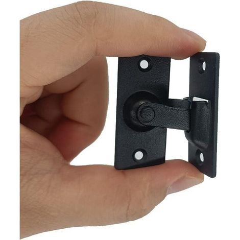 ZOLGINAH Piccolo chiavistello in acciaio inox a 90 gradi, serratura speciale per porte da fienile, serratura ad angolo retto, serratura per porte a battente, anello per porte curve (1/5)