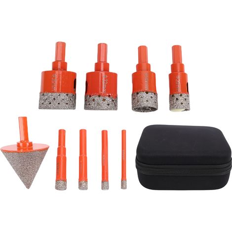 Kit scie trépan diamant 8 ouvreurs et 1 chanfrein – Carrelage verre marbre granit perçage, précision (1/5)