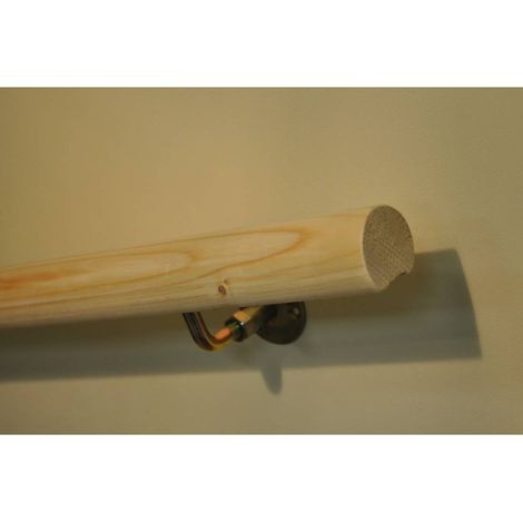 Main Courante Sapin Ronde ø50 Mm Avec Supports Longueur      250 Cm