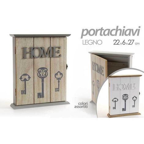Porte Clés Mural Home 22x6x27cm Shabby Chic Col Ass 765896 (1/3)
