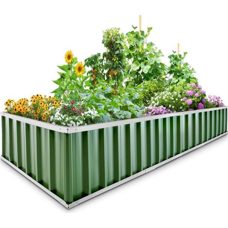 Hochbeet 258x90x30cm verzinkt Garten Pflanzkasten 8 T-Etiketten Grün (1/5)