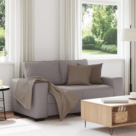 Canapé 2 places en tissu taupe avec accoudoirs larges 160 x 77 x 82 cm - PANGIVO (1/5)