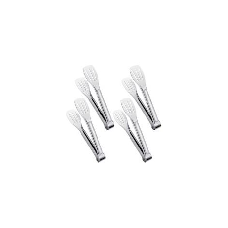 Pinces de service, pinces de cuisine, pinces à buffet, pinces alimentaires en acier inoxydable, petites pinces, lot de 4 (18 cm)