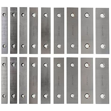 Lot de 9 paires d'outils de bloc parallèle 0,0002 pour machiniste 0,0002 parallélisme 3/4 à 1-3/4 en alliage d'acier avec barre parallèle assortie (1/5)