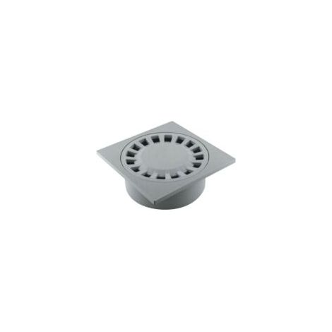 Sifón de corriente 200x200mm salida integrada Ø63/80/100 gris - Fitt - Gris - PP - Crezuo