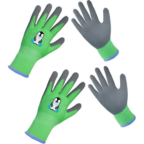 2 paires de gants de jardinage pour enfants, gants de jardinage à motifs de dessins animés, gants de protection pour l'équitation (1/5)