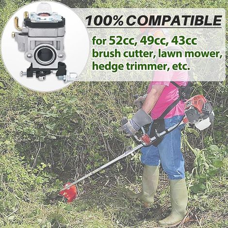 Vergaser für 52-cm³-, 49-cm³- und 43-cm³-Motorsensen, Motorsensen-Vergaser-Set für BU-KO 52-cm³-Motorsensen, inklusive Dichtung, Zündkerze und Kraftstofffilter (1/4)