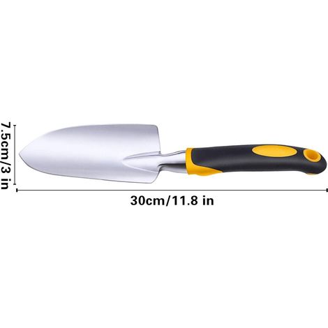 Pelle, Jardin, Extérieur, 1 Pc, Truelle De Jardin En Acier Inoxydable Argenté, Pour La Plantation, Le Repiquage, Le Désherbage, Le Déménagement (1/4)