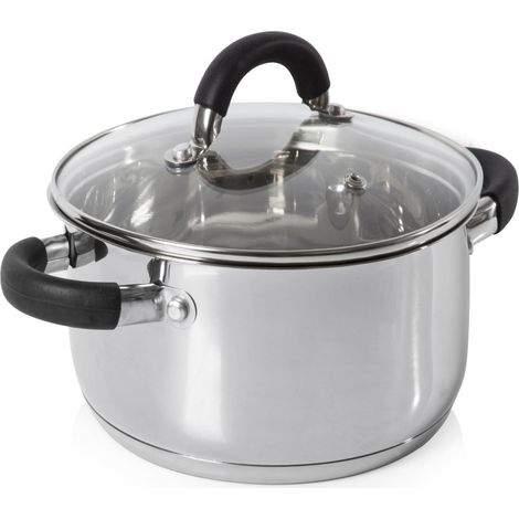 Tower T80837 Casserole Dish, 24cm- Stainless Steel, Silver (1/5)