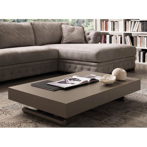 Table basse relevable et extensible beige foncé Alexandra 120-153-186 et 220cm (1/5)