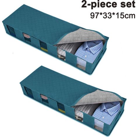 Sac De Rangement Sous Lit - Fenetre Transparente - Tissu Non Tisse Respirant - Lot De 2 (1/5)