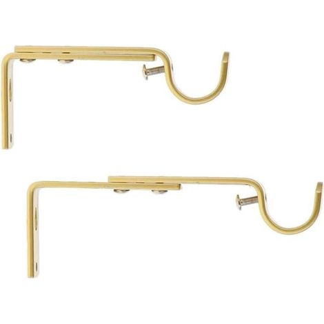 Extendable and Adjustable Curtain Pole Wall Bracket, Diameter 20 mm, Length 110 - 150 mm, Gold (1/4)