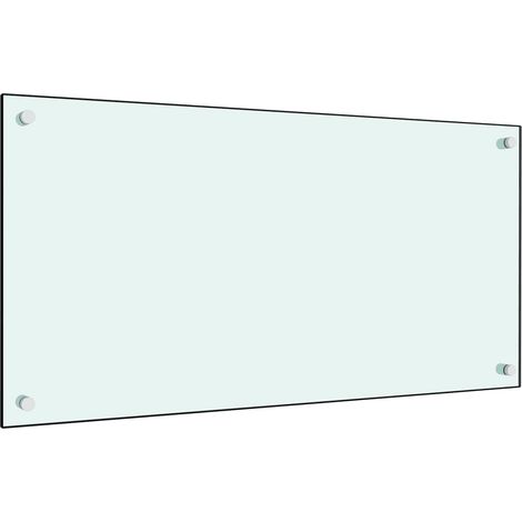 Dosseret de cuisine  Fond de hotte Blanc 80 x 40 cm Verre trempé 34414 (1/4)
