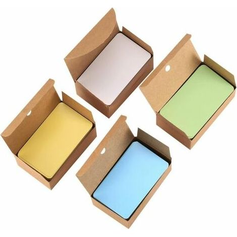 Ahlsen Blankokarten, buntes Kraft-Tag-Papier, Doodle-Geschenk-Speicherkarten mit DIY-Text, geschäftliche Dankeskarten – 400 Stück/Rosa, Grün, Blau, Gelb (1/5)