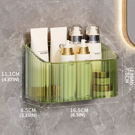 (6 pièces) Étagère de rangement de salle de bain en plastique transparent pour articles de toilette, accessoires pour cheveux, bijoux et maquillage. Support de rangement pour accessoires de maquillage (1/5)