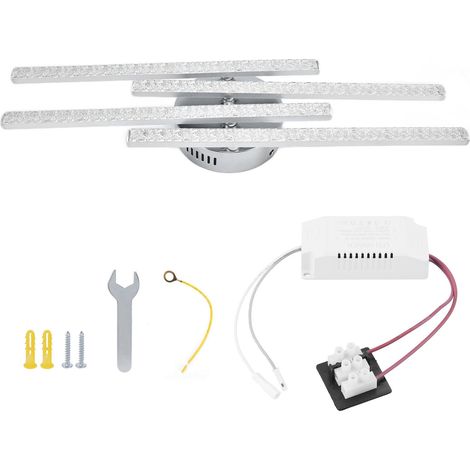 Luminaire plafond LED 4 bandes design nordique moderne, lampe de plafond pour salon, bureau, café, décoration, AC85-265V, lumière blanche (1/5)