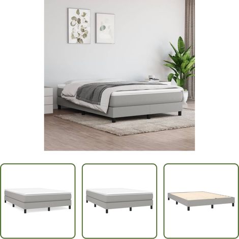 vidaXL Matelas - Cadre de lit à lattes gris clair 140x190 cm tissu (1/5)