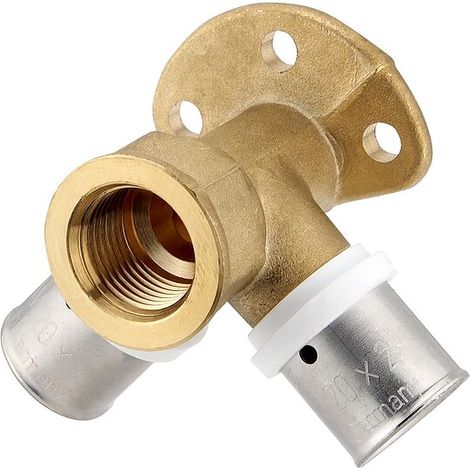 Pressfitting-Wandwinkel 52 mm - doppelt - 20 x 2,0 mm - 1/2 Zoll Innengewinde für MV-Rohr