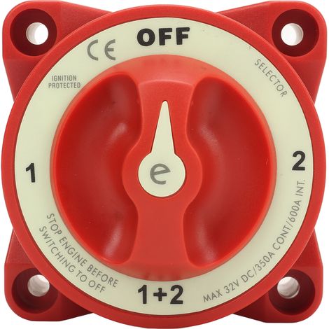 Sélecteur de batterie rotatif 3 bornes 350A 32V Coupe-batterie pour camping-car bateau auto 9001E (4 positions) (1/5)