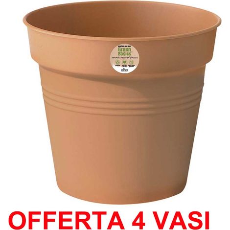 OFFERTA 4 VASO GREEN BASICS GROWPOT 30CM MILD TERRA ELHO
