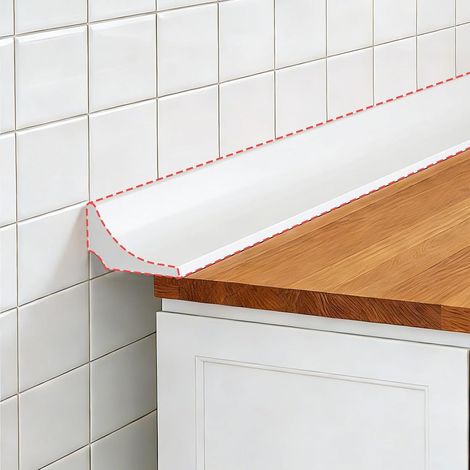 Bathtub Shower Threshold Self Adhesive Seal Strip for Sink, Bathtub, Wet Room Floor (White(1M) (1/5)