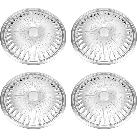 Enjoliveurs de Roue 15 Pouces, 4 Pièces Snap Fit Argent pour Voiture, Camion et SUV (1/5)
