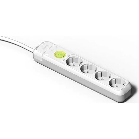 Enchufe Múltiple 4 Tomas TT Blanca con Interruptor 3m Famatel 2628/3