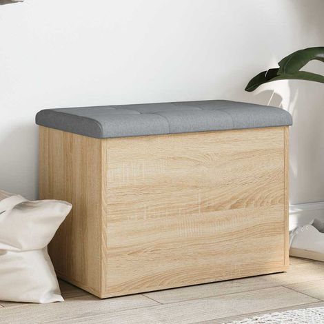 Banc de rangement avec assise, bois d’ingénierie, chêne Sonoma, 62 x 42 x 45 cm - PANGIVO (1/5)