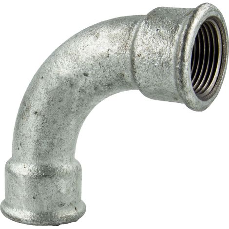 Bogen 90 Grad, 1 1/4", 2 Muffen Temperguss verzinkt 2 (1/5)