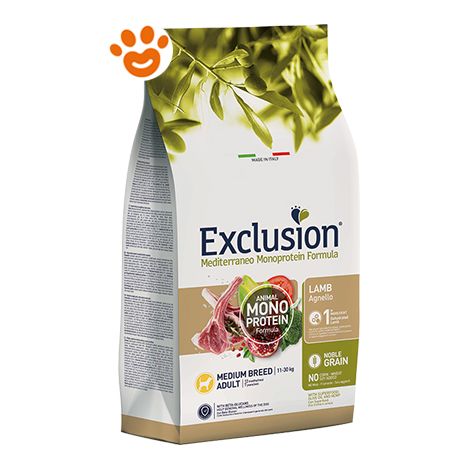 Crocchette Cane Mediterraneo Noble Grain Adult Medium Agnello 3 kg Exclusion (1/2)