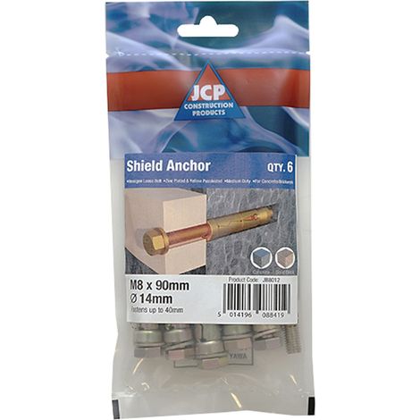 Jcp Fixings Shield Anchors Loose Bolt Zyp - M6 x 55/10mm (1/2)