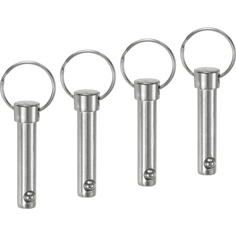 4 Pcs Goupilles à Dégagement Rapide, 10mm Diamètre, 36mm Longueur d'Utilisation Goupille Supérieure Bimini pour Construction Navale/Bateau, 45mm Long Total en Acier au Carbone (1/5)