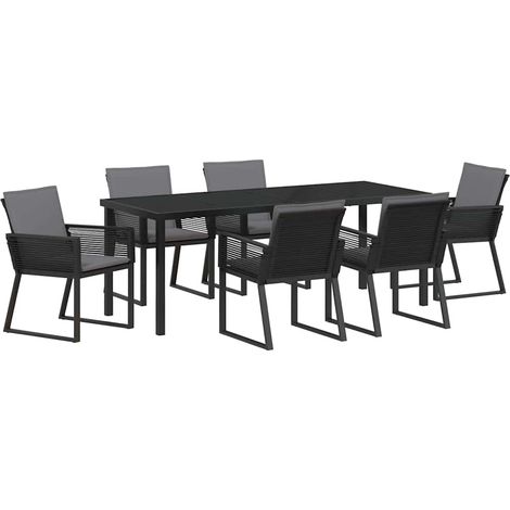 Maison Exclusive - Set da Pranzo per Giardino 7 pcs Nero