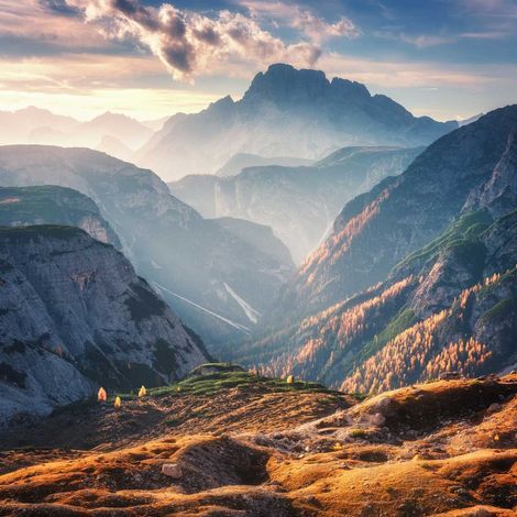 Tableau sur toile canyon montagne 65x65 cm - Impression sur Toile Murale Décorative - Image imprimée en HD sur Toile - Toile sur Châssis en Bois FSC - Fabriqué en France (1/5)